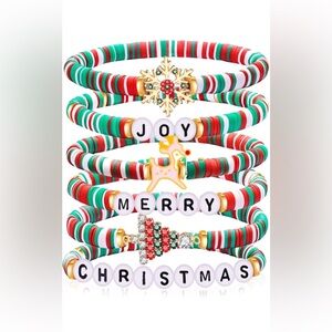 6 Packs Christmas Bracelets for Women Men Teens Joy Merry Christmas